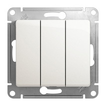 Изображение товара Systeme Electric Glossa Перламутр Выключатель 3-клавишный сх.3, 10AX