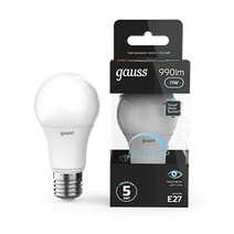 Изображение товара Gauss Лампа A60 11W 990lm 4100К E27 диммируемая LED