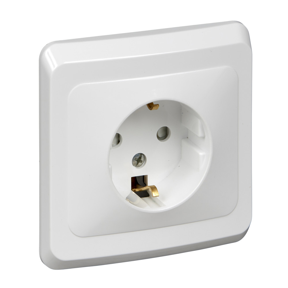 Изображение товара Розетка Systeme Electric Этюд белая, скрытого монтажа, 16 А