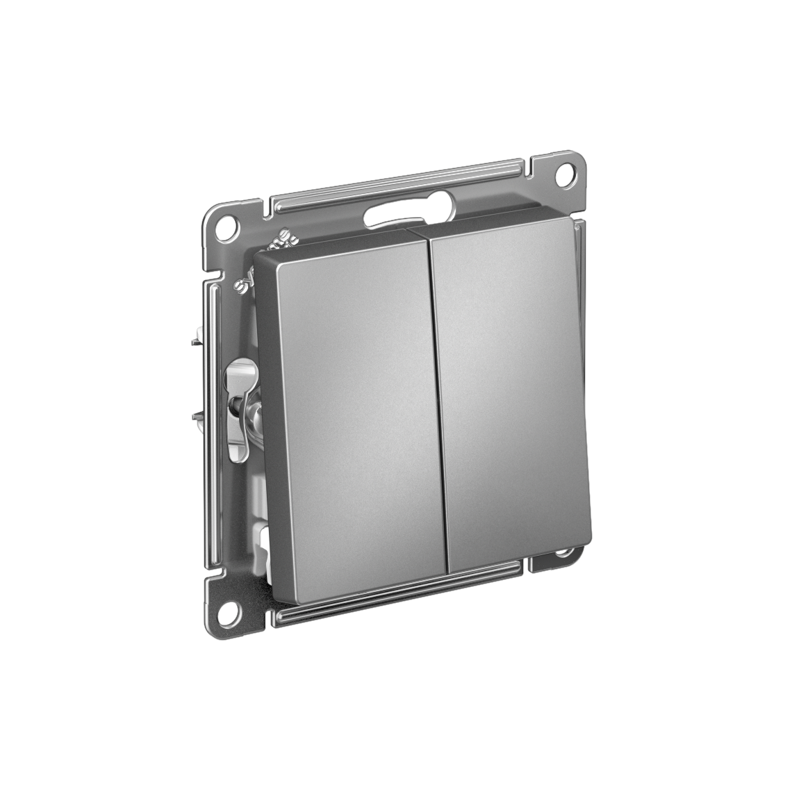 Изображение товара Systeme Electric AtlasDesign Сталь Выключатель 2-клавишный сх.5, 10АХ, механизм