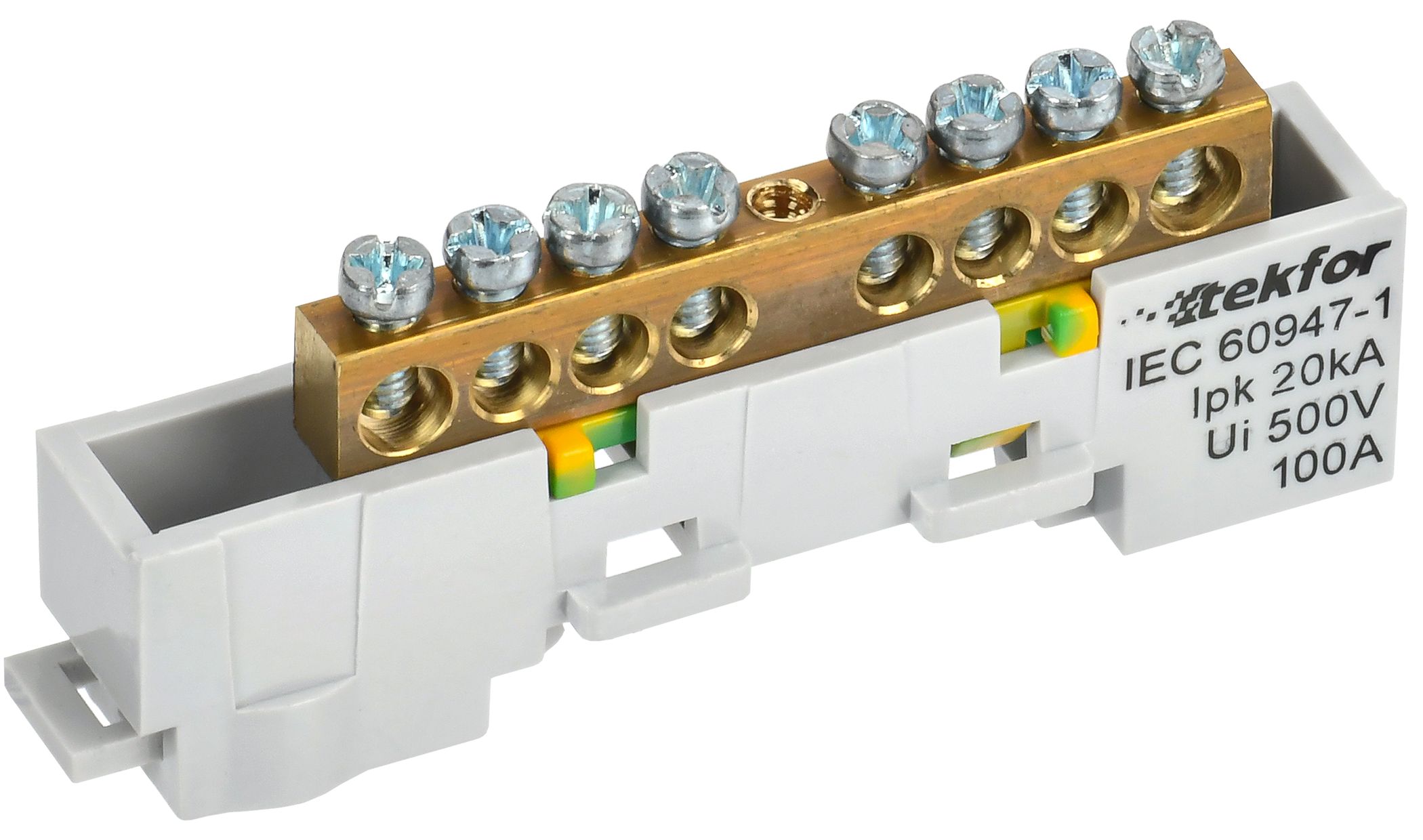 Изображение товара IEK TEKFOR Шина PE "земля" неизол. на унив. держ. 6х9-8-Ж