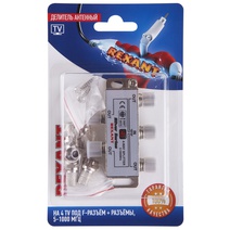 Изображение товара REXANT Делитель антенный F-типа на 4 TV + F-Разъемы, 5-1000 МГц.