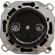 Изображение товара BIRONI Шедель Пластик Черный Розетка R/TV-SAT проходная (скрытый монтаж)