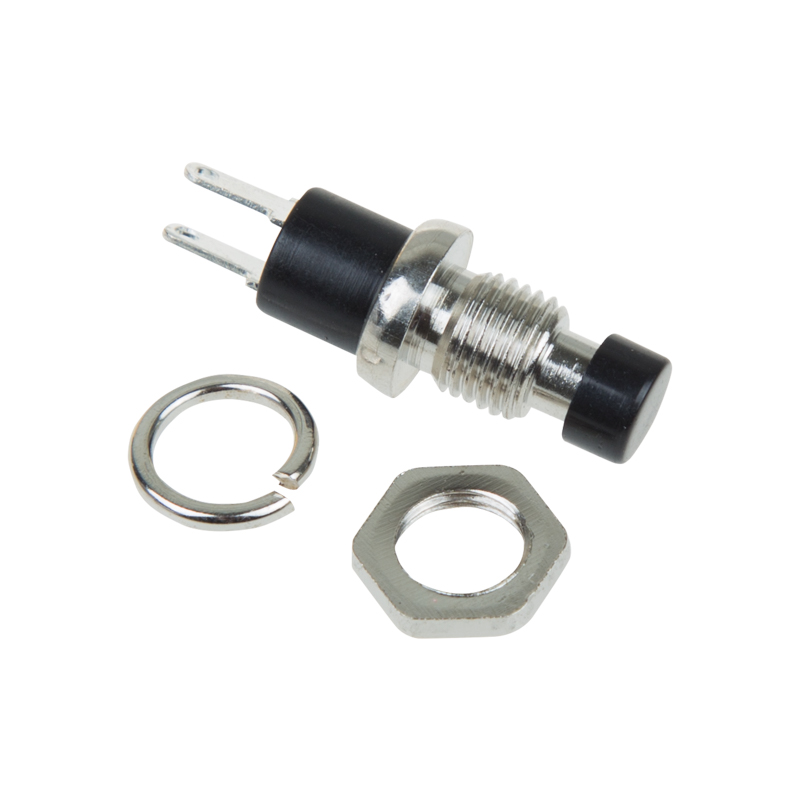 Изображение товара REXANT Выключатель-кнопка металл 220V 2А (2с) (ON)-OFF Ø7.2 черная Micro.