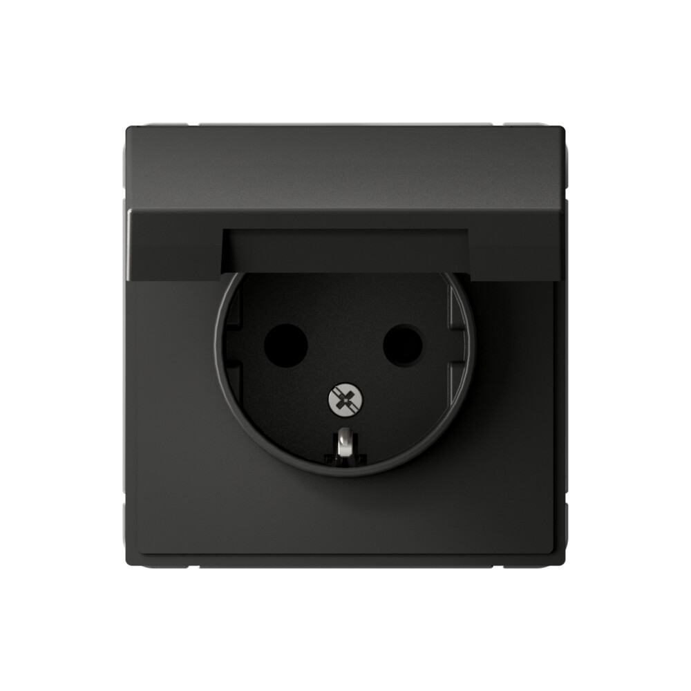 Изображение товара Systeme Electric ArtGallery Базальт Розетка с заземл. со шторк. с крышкой, 16А, IP20, механизм