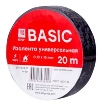 Изображение товара EKF Basic Изолента класс В (0,13х15мм) (20м.) черная.