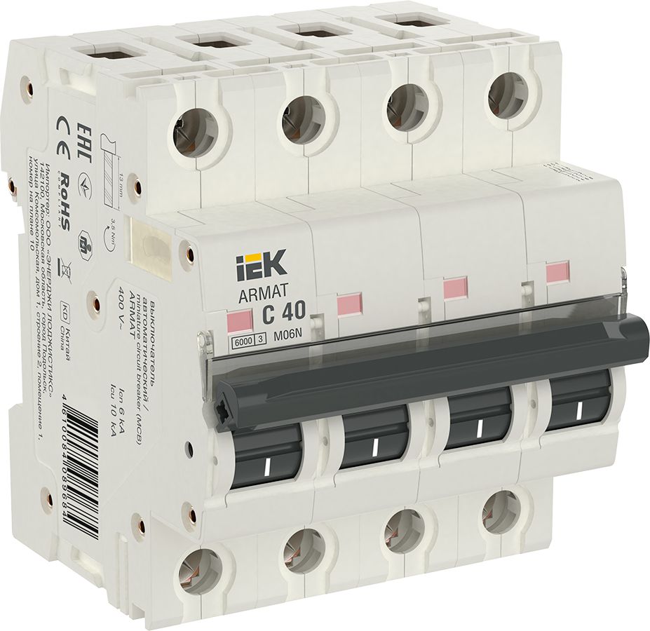Изображение товара IEK ARMAT Автоматический выключатель M06N 4P C 40А