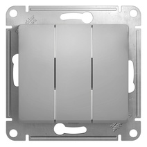Изображение товара Systeme Electric Glossa Алюминий Выключатель 3-клавишный, сх.3, 10АХ