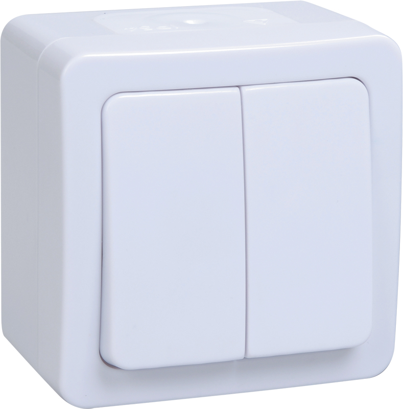 Изображение товара IEK ВС20-2-0-ГПБ Выключатель 2 клавиши IP54