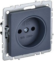 Изображение товара IEK BRITE BASE Маренго Розетка 1-м б/з без защ штор 10А РС10-1-0-БрМ
