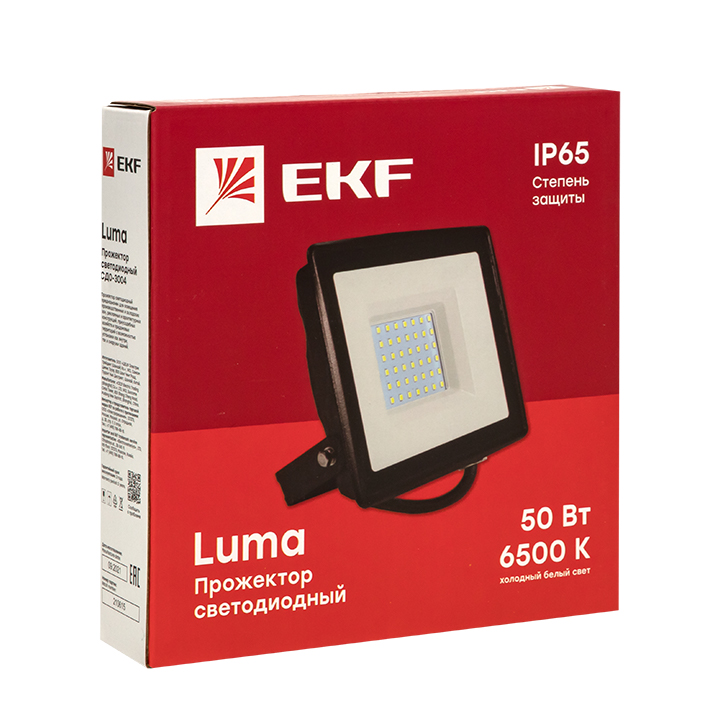 Изображение товара EKF Прожектор светодиодный СДО-3004 50Вт 6500К IP65 LUMA Изображение товара EKF Прожектор светодиодный СДО-3004 50Вт 6500К IP65 LUMA