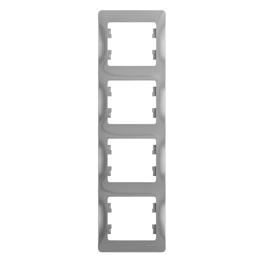 Изображение товара Systeme Electric Glossa Алюминий Рамка 4-ая, вертикальная