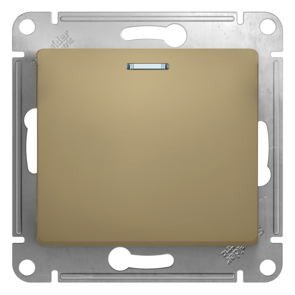 Изображение товара Systeme Electric Glossa Титан Выключатель 1-клавишный с подсветкой, сх.1а, 10АХ