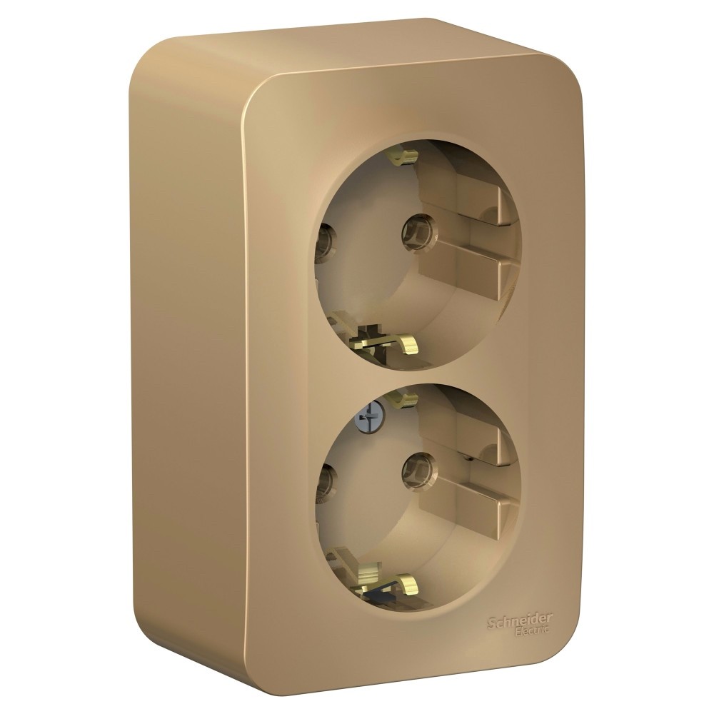 Изображение товара Systeme Electric Blanca наруж Титан Розетка 2-ая с/з без шторок 16А, 250В, изолир. пластина