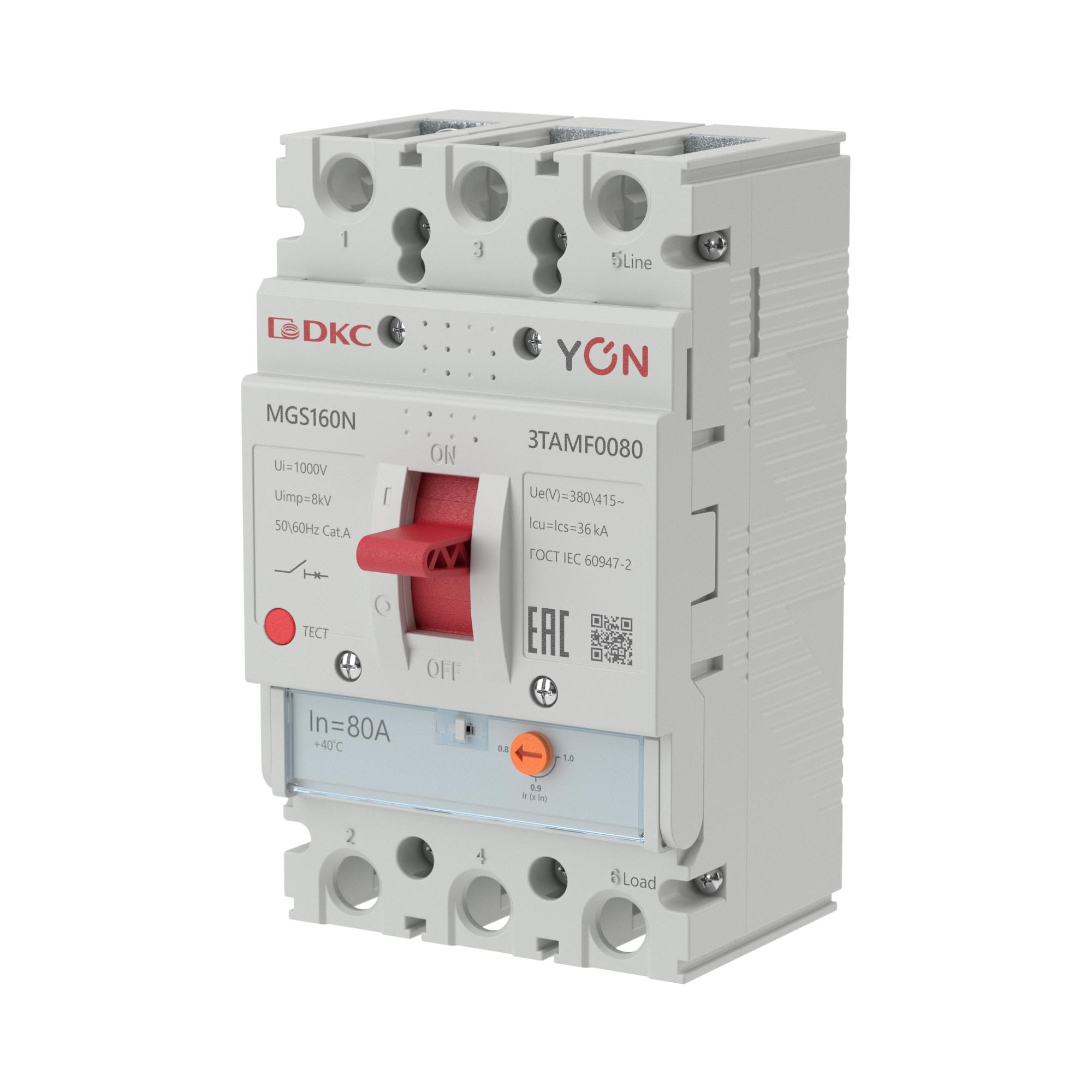 Изображение товара DKC Авт. выкл. YON MGS160 3P 64-80A 36kA