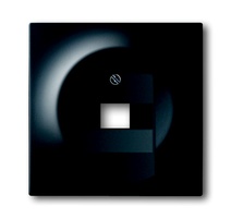 Изображение товара ABB BJE Impuls Черный бархат Накладка 1-й ТЛФ и комп розетки наклонной (мех 213/16)