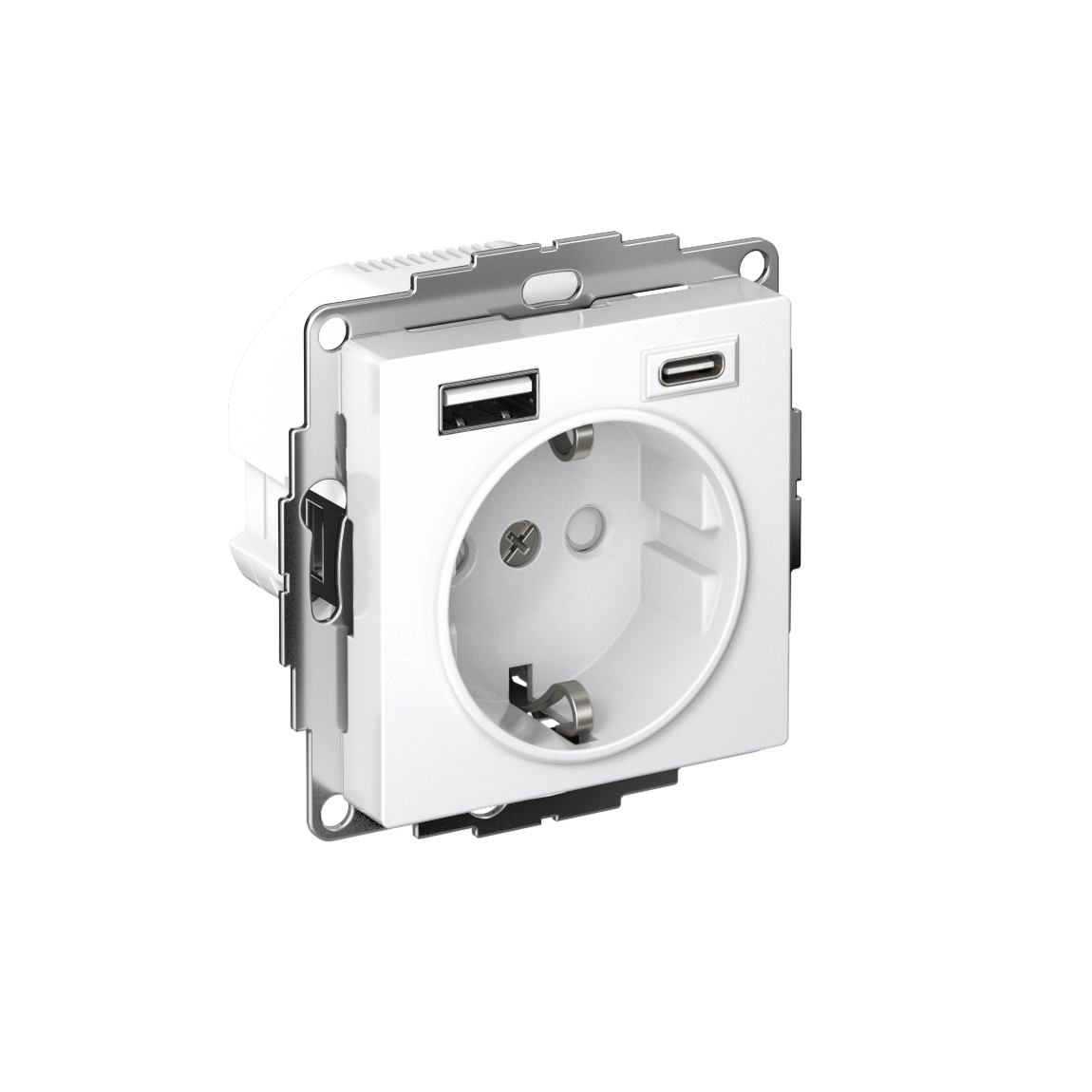 Изображение товара Systeme Electric AtlasDesign Белый Розетка 16А с USB A+C (5В/2,4А/3 А, 2х5В/1,5А), мех