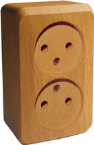 Изображение товара Systeme Electric Этюд наруж Дача Темный бук Розетка 2-ая б/з без шторок