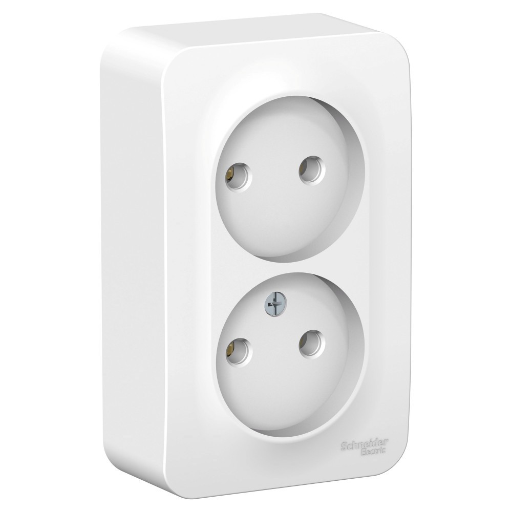 Изображение товара Розетка Blanca Systeme Electric 2-местная открытая без заземления, белая