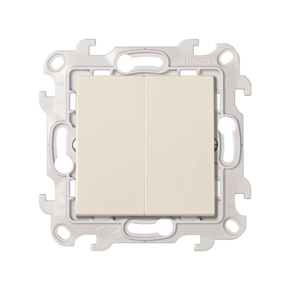 Изображение товара Simon 24 Слоновая кость — двуклавишный выключатель, IP20