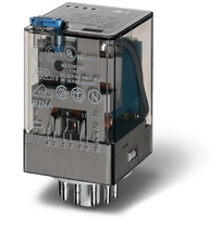 Изображение товара Finder Универсальное электромеханическое реле; монтаж в розетку 11-штырьковый разъем; 3CO 10A; контакты AgNi; катушка 220В DC; степень защиты RTI; опц