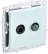 Изображение товара IEK BRITE BASE Жемчуг Розетка двойная TV+SAT РТВ/РСп12-БрЖ
