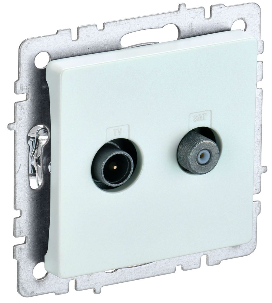 Изображение товара IEK BRITE BASE Жемчуг Розетка двойная TV+SAT РТВ/РСп12-БрЖ
