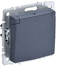 Изображение товара Розетка IEK BRITE BASE Маренго с защитной шторой 16A IP44