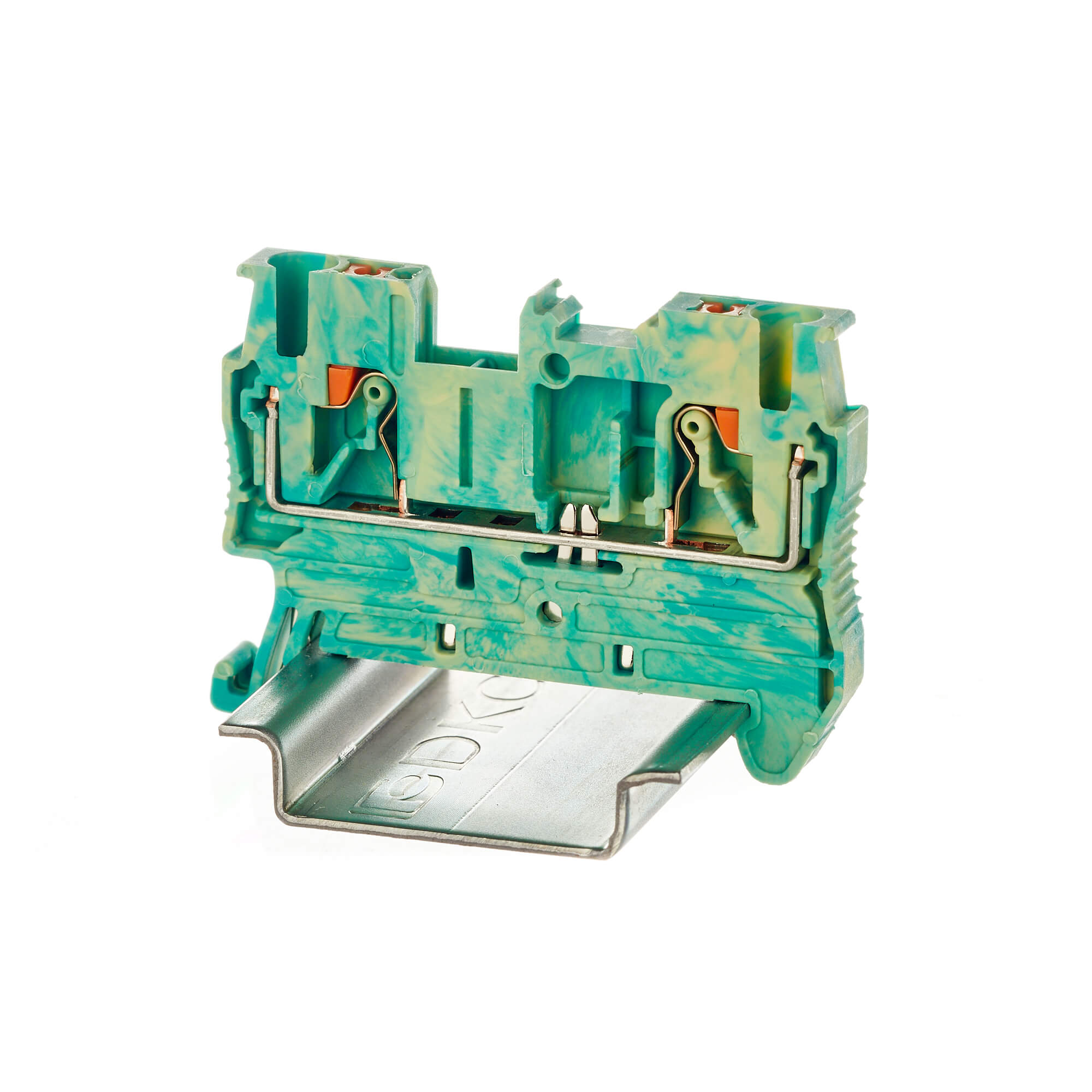 Изображение товара DKC Nuputuk Клемма заземления Push-in 2 точки 2,5 мм2 DIN-рейка 36,9×48,7×5,2 мм