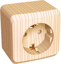 Изображение товара Systeme Electric Этюд наруж Дача Сосна Розетка 1-ая с/з со шторками