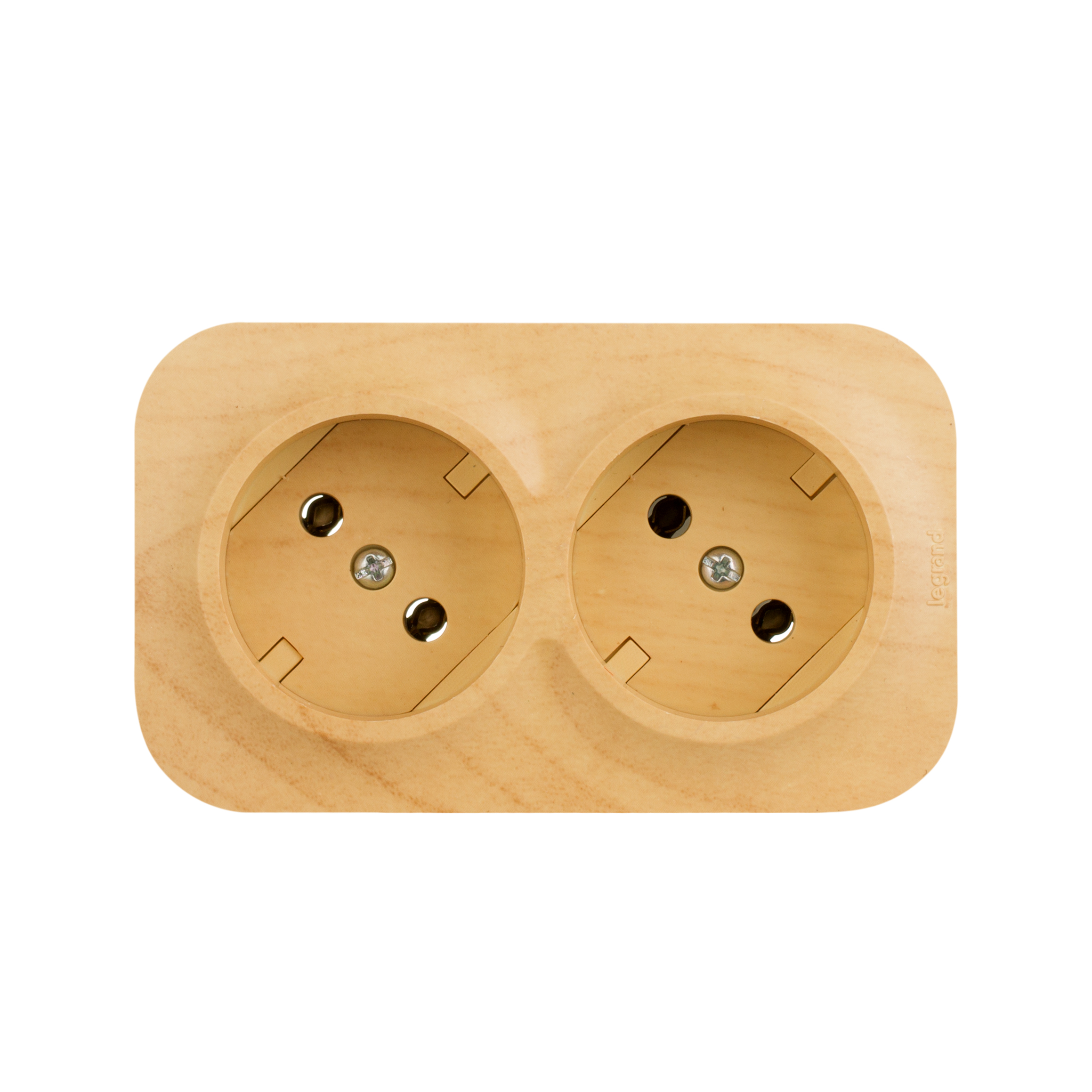 Изображение товара Legrand Quteo IP 20 Дерево — двойной розеточный блок без заземления