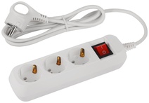 Изображение товара ЭРА Удлинитель электрический UDL-10-315-ES Greenline 3 розетки с заземлением с выключателем 1,5м ПВС 3x0.75мм2