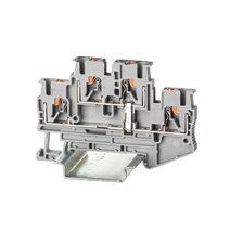 Изображение товара DKC Nuputuk Клемма двухуровневая, зажим push-in, 4 точки подключения, уровни соединены перемычкой, 2.5 кв.мм, серая