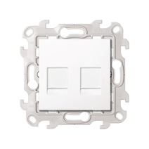 Изображение товара Simon 24 Белая Розетка для передачи данных 2xRJ45 Cat.6 UTP