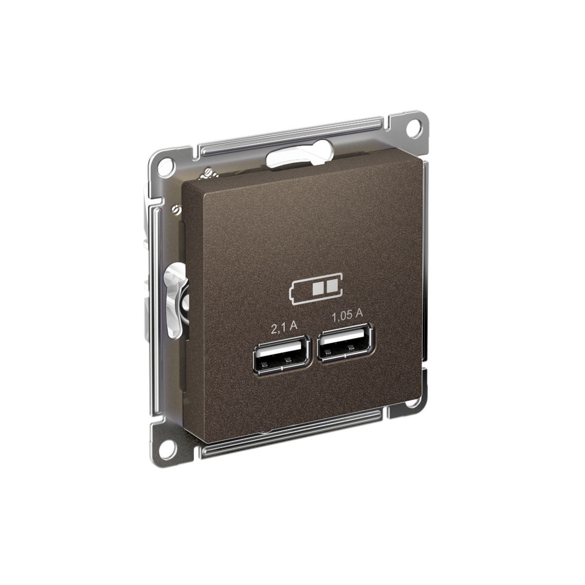 Изображение товара Systeme Electric AtlasDesign Мокко USB, 5В, 1 порт x 2,1 А, 2 порта х 1,05 А, механизм