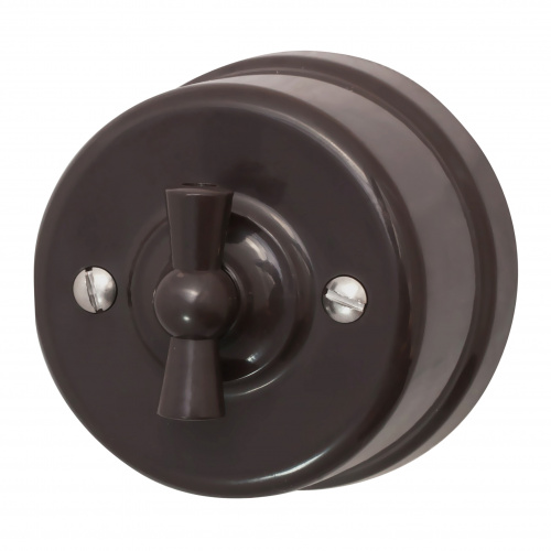 Изображение товара BIRONI Лизетта Пластик Коричневый Выключатель проходной 1-кл