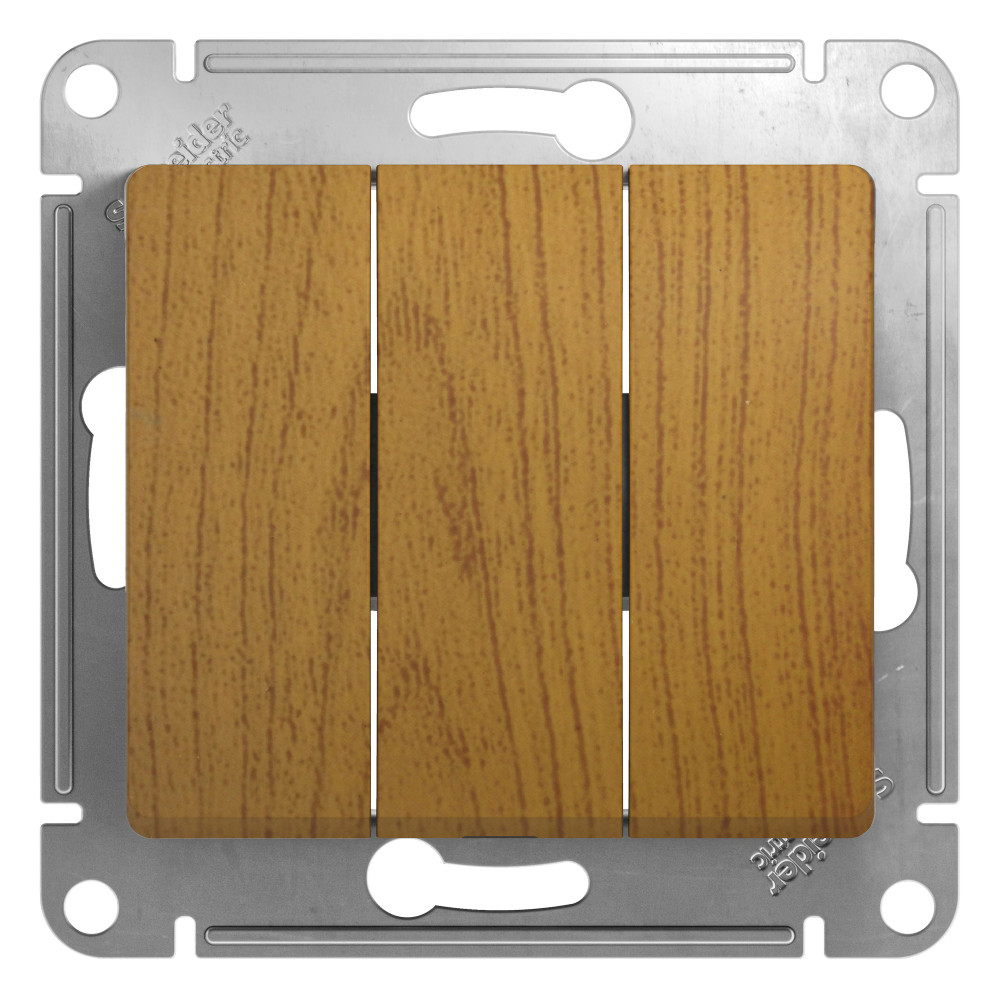 Изображение товара Systeme Electric Glossa Дерево Дуб Выключатель 3-клавишный, сх.3, 10АХ