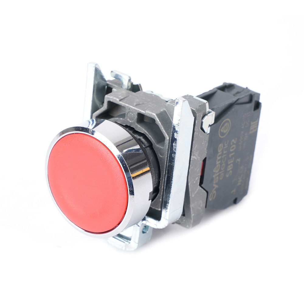 Изображение товара Systeme Electric Кнопка SB4 в сборе модульная 22мм красная с возвратом металл 1НЗ