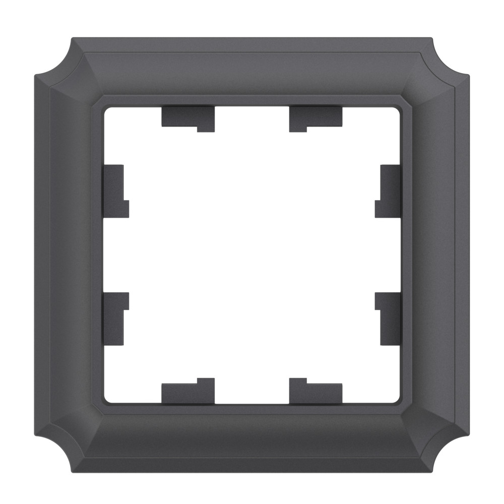 Изображение товара Рамка AtlasDesign Antique базальт для выключателя — черная, 83x83 мм