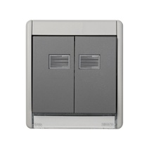 Изображение товара Simon 44 Aqua Серая Рамка с двойной клавишей, с подсветкой