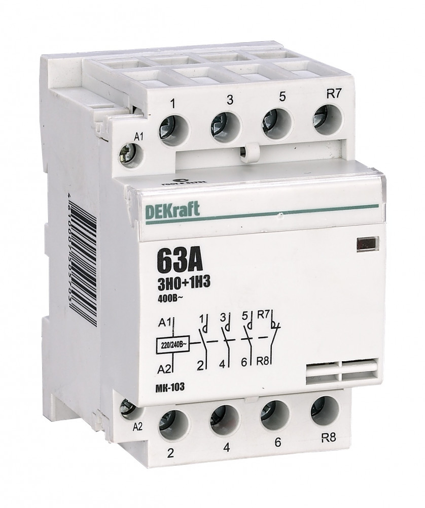 Изображение товара Dekraft Модульный контактор 3НО+1НЗ 63А 230В МК-103