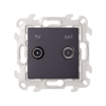 Изображение товара Simon 24 Графит Розетка TV-SAT проходная