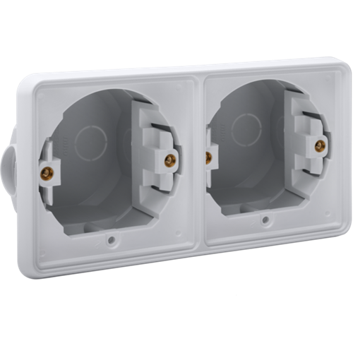 Изображение товара Рамка на 2 поста Niko Hydro Серый Монтажная коробка