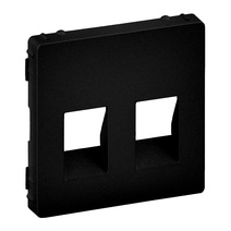 Изображение товара Legrand Valena LIFE Black. Лицевая панель для аудиорозетки с пружинными зажимами двойной. Антрацит..