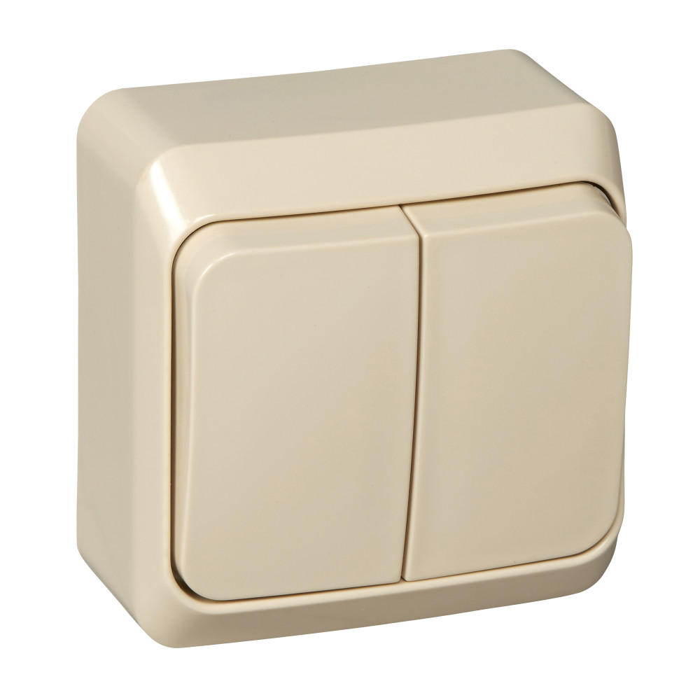 Изображение товара Systeme Electric Этюд наруж Крем Выключатель 2-клавишный с подсветкой