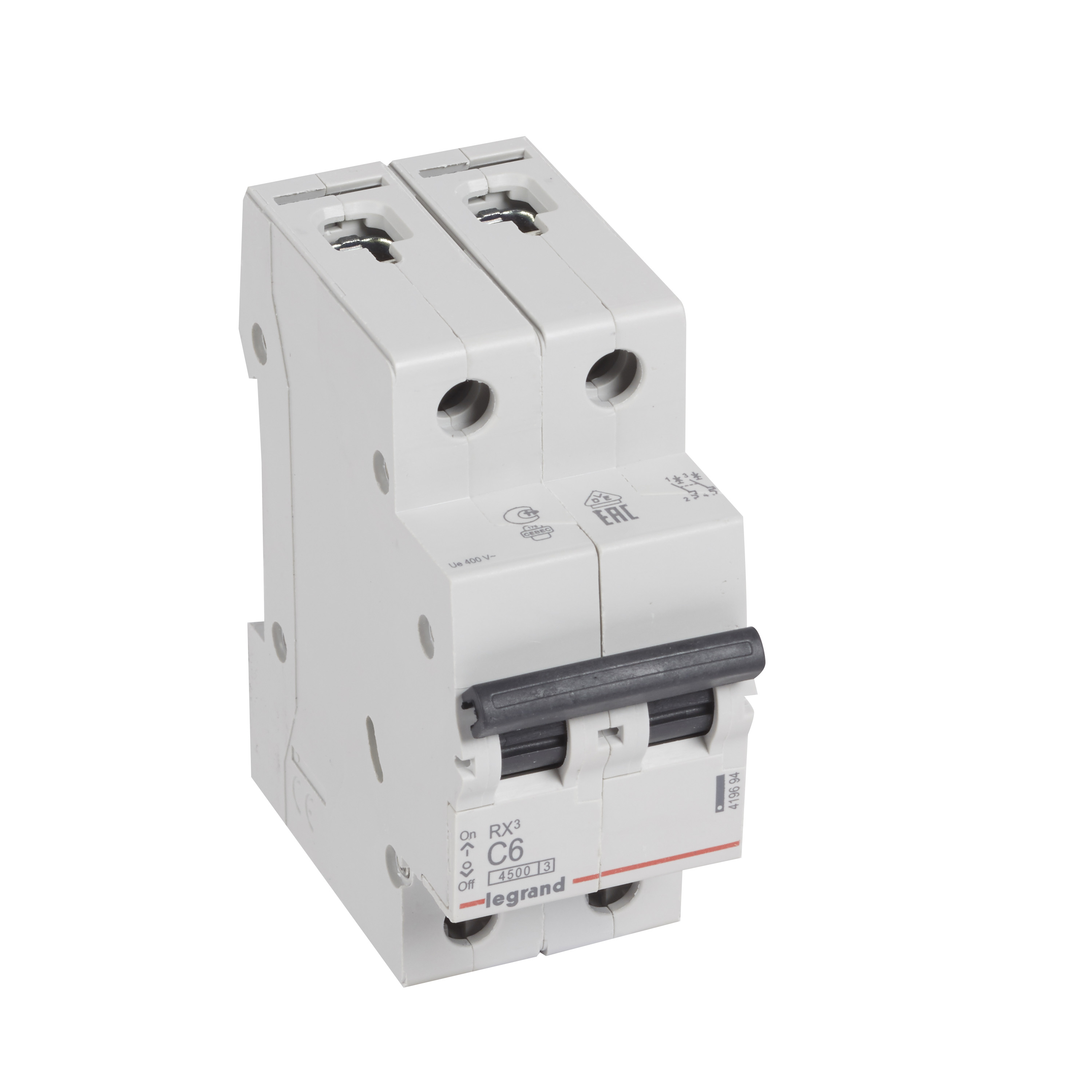 Изображение товара Legrand RX3 Автоматический выключатель 2P 6А (C) 4,5kA.