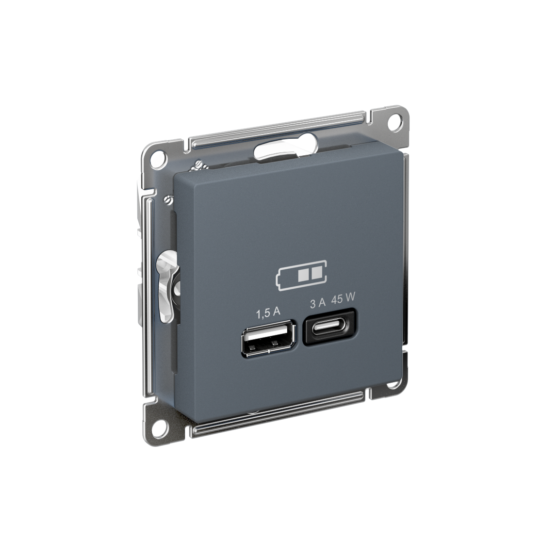 Изображение товара Systeme Electric AtlasDesign Грифель USB Розетка A + тип-C 45W высокоскор.заряд. QC,PD, мех.