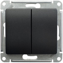 Изображение товара Systeme Electric Glossa Антрацит Переключатель 2-клавишный, сх.6, 10АХ