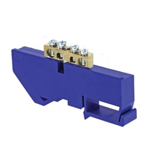 Изображение товара EKF PROxima Шина "0" N (6х9мм) 4 отверстия латунь синий изолятор на DIN-рейку.