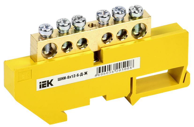 Изображение товара IEK Шина PE земля на DIN-изол ШНИ-8х12-6-Д-Ж